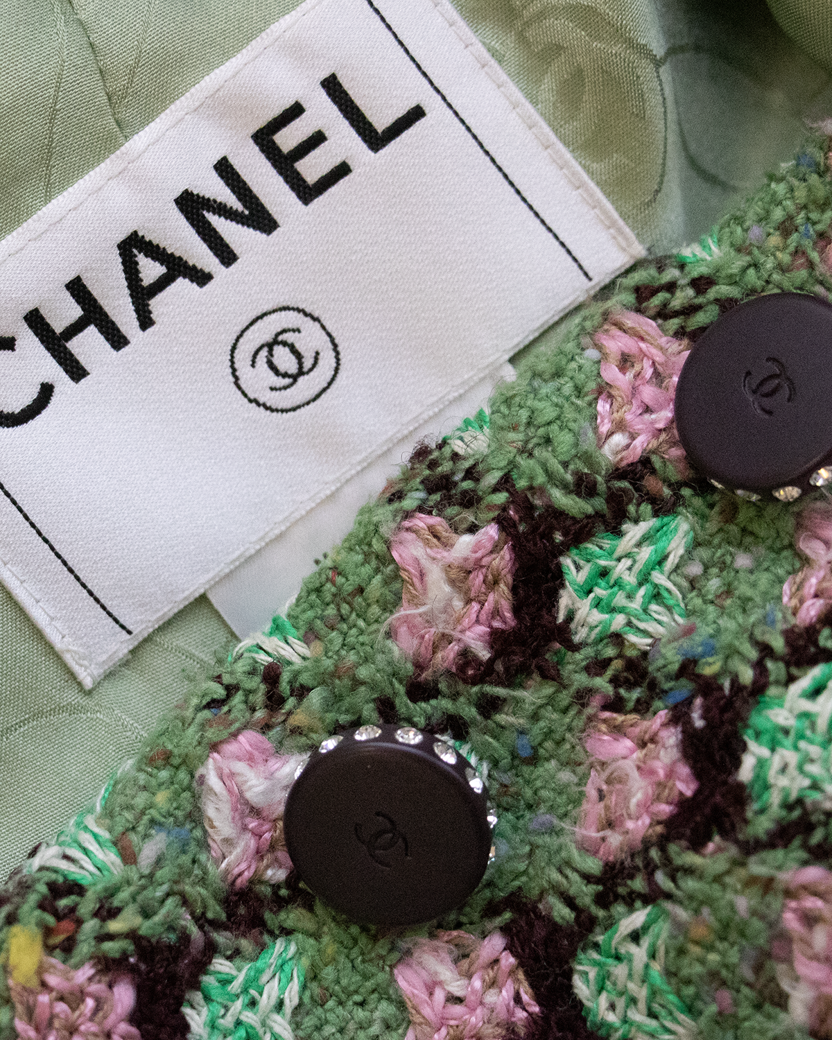 Chanel - Green and Boucle Jacket SS2002
