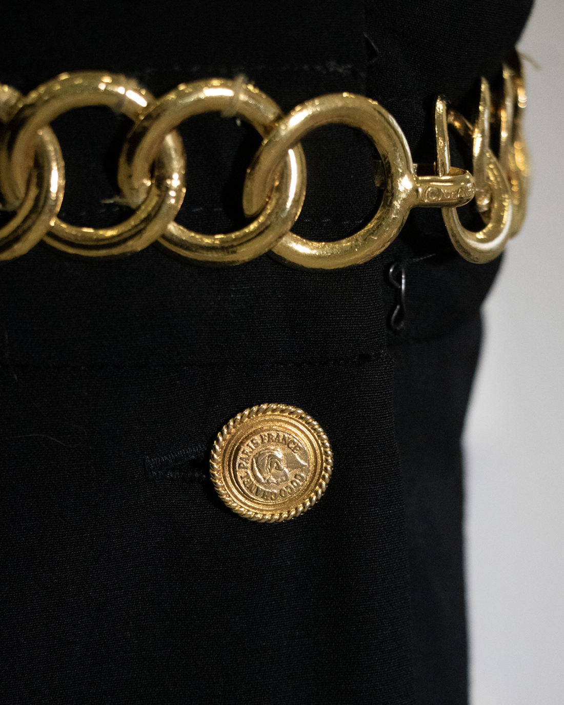 Chanel black dress with golden details 1980s