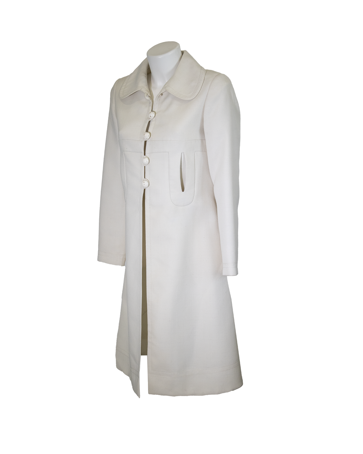 Pierre Cardin White Cotton Coat from 1970s