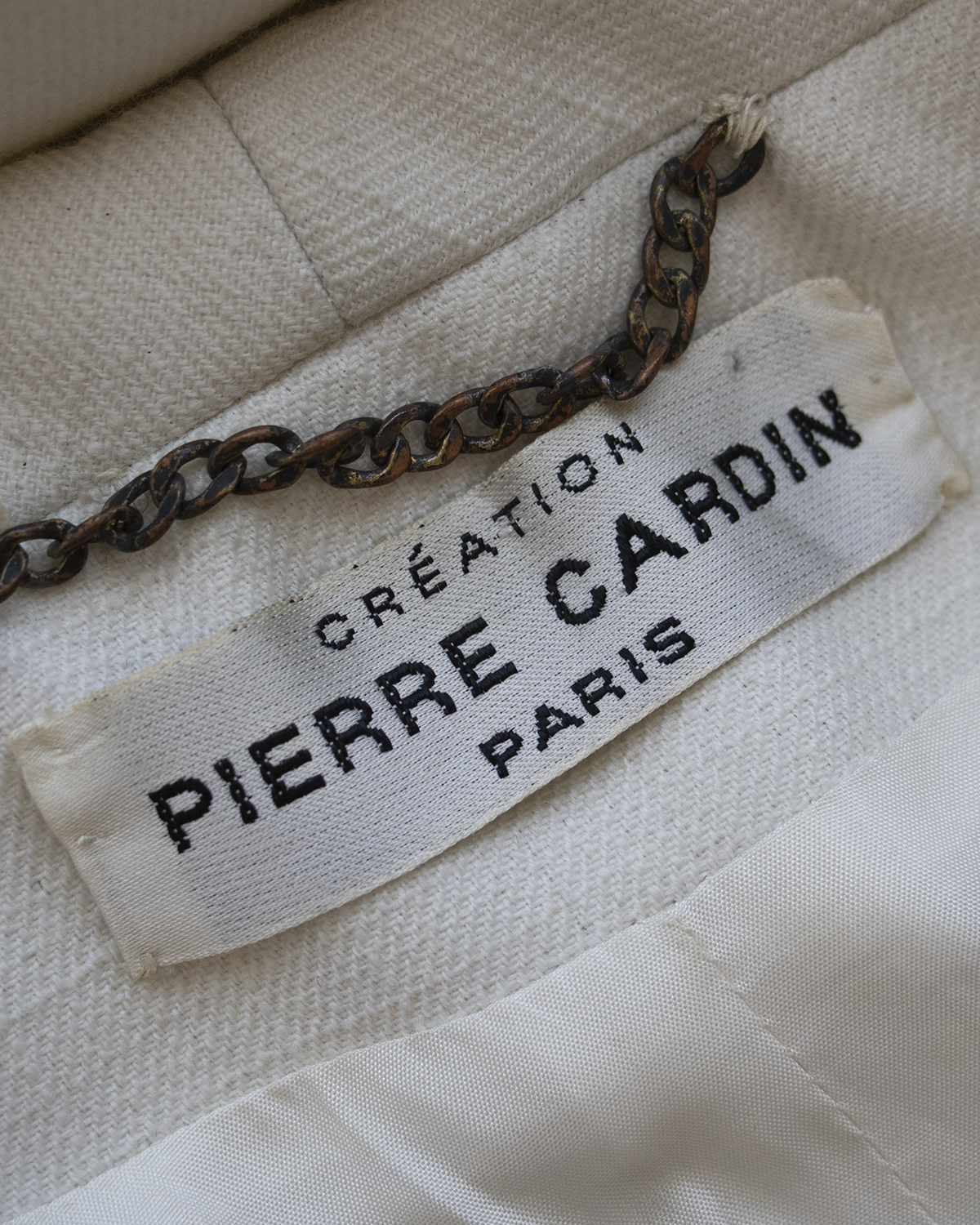 Pierre Cardin White Cotton Coat from 1970s