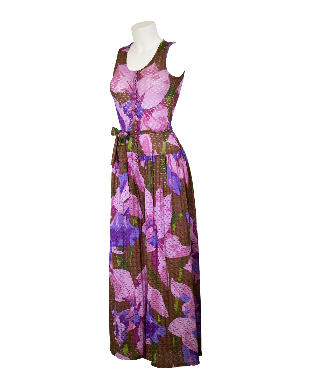 1970 - Violet Jumpsuit With Floreal Print