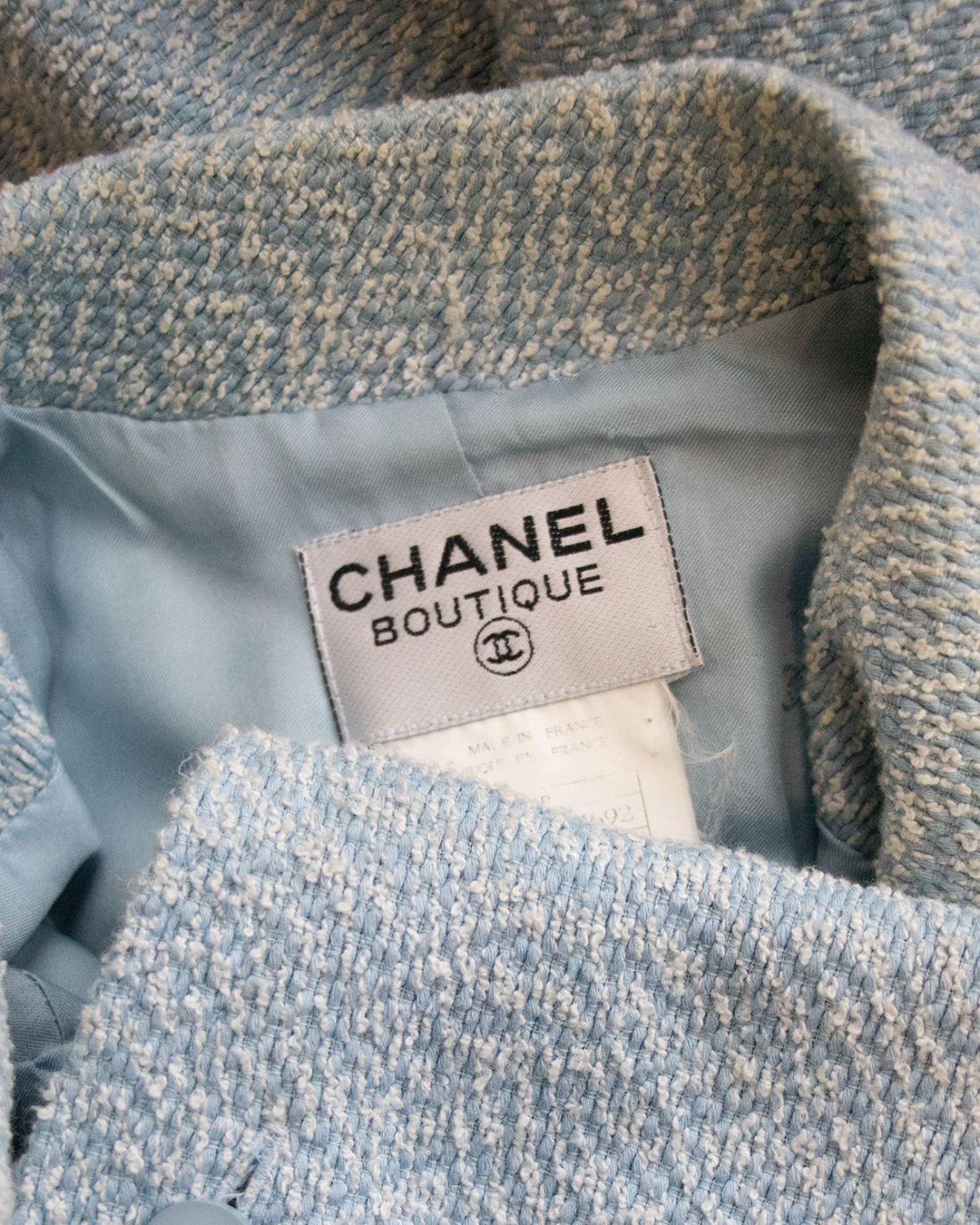 Chanel light blue coat FW1995-1996