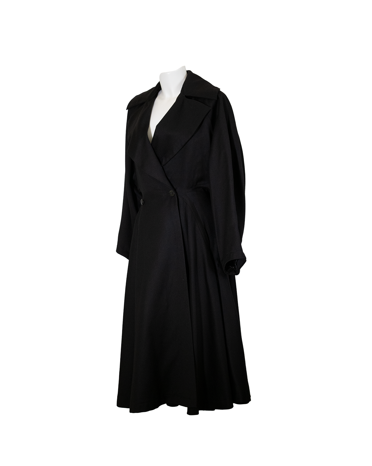Azzedine Alaia Black Wool Coat from 1980s