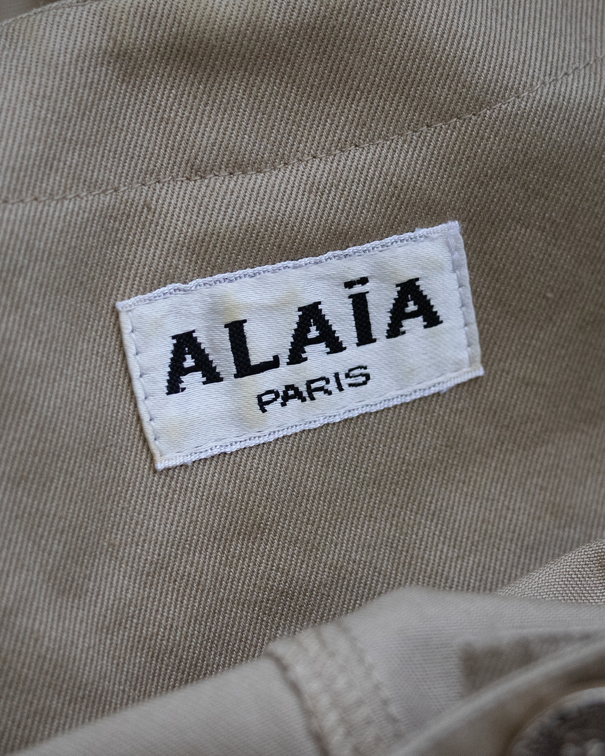 Azzedine Alaia Beige Crop Jacket from 1980s