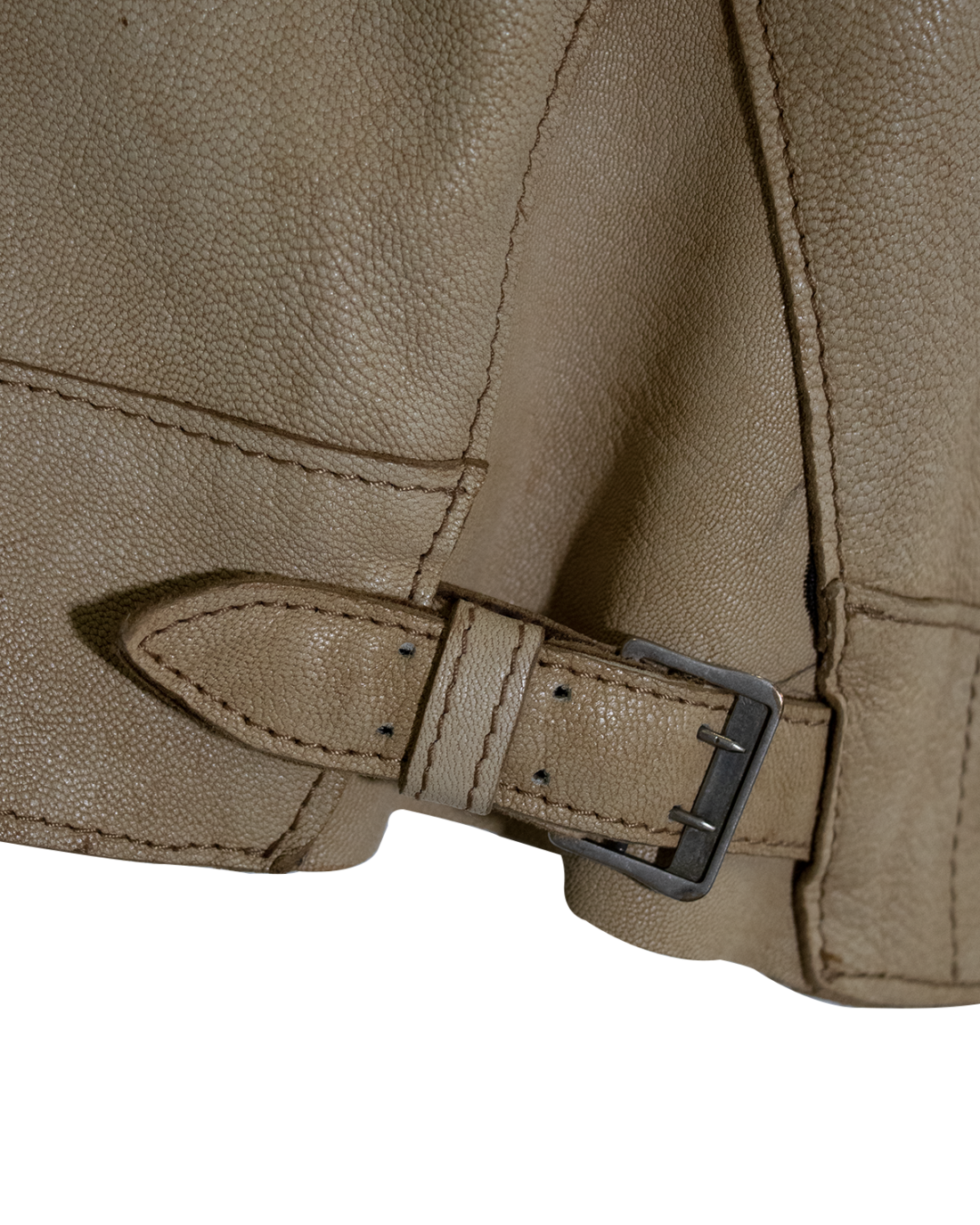 Jean Paul Gaultier Beige Leather Jacket from 1990s