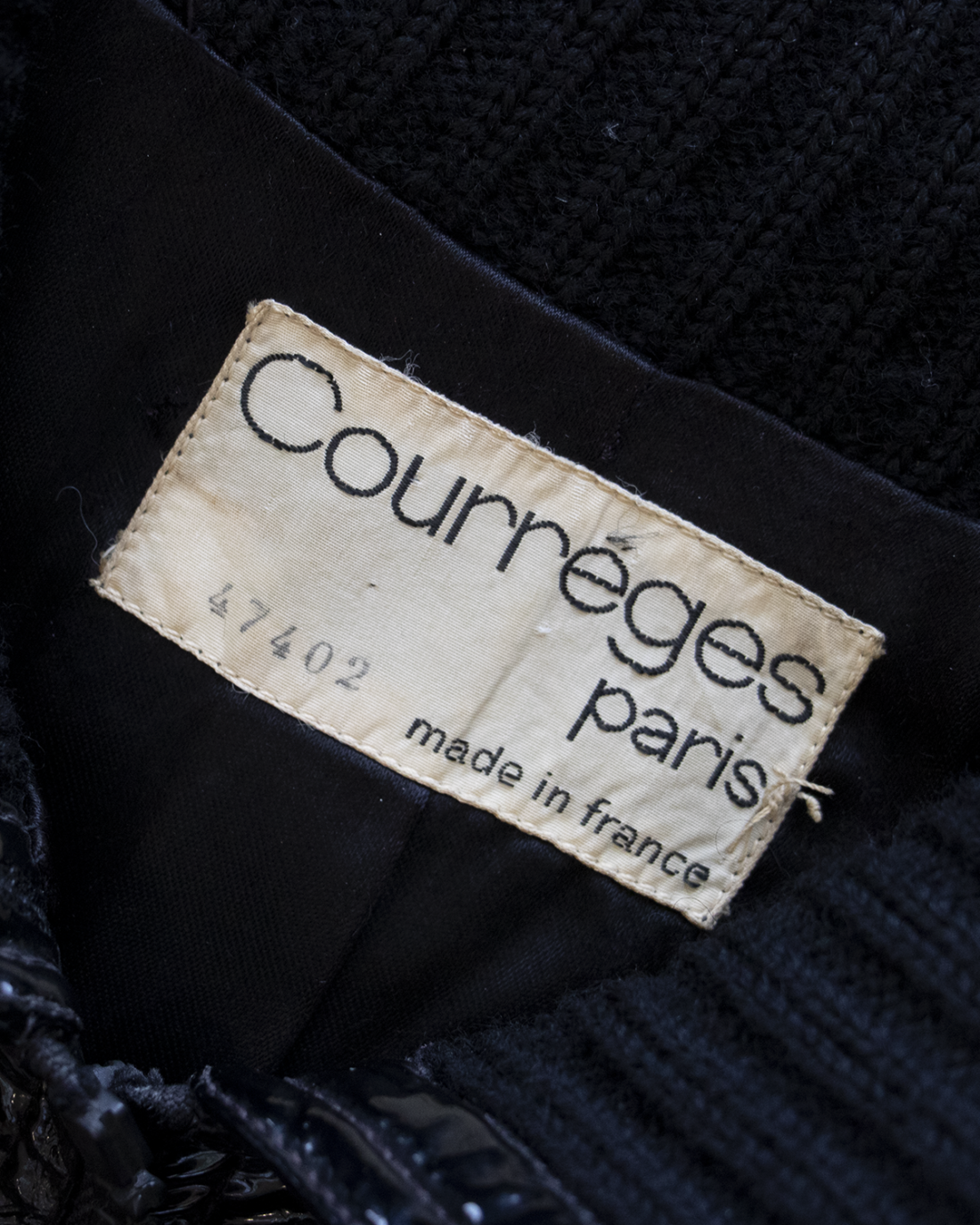 André Courrèges Black Vinyl Trench from 1970s